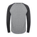 Grau meliert-Marineblau - Back - Tee Jays Herren Baseball-T-Shirt, langärmlig