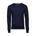 Marineblau - Front - Tee Jays Herren Merino Blend V-Ausschnitt Pullover