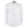 Weiß - Front - Kustom Kit Herren Slim Fit Stretch Langarm Oxford Shirt