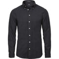 Schwarz - Front - Tee Jays Herren Perfect Langarm Oxford Hemd