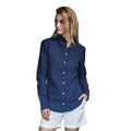 Marineblau - Back - Tee Jays Damen Perfect Langarm Oxford Bluse