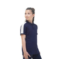 Marineblau-Weiß - Front - Finden & Hales Kinder-Pique-Polohemd mit Kontrast-Einsätzen Paneel