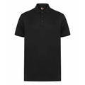Schwarz-Grau - Front - Finden & Hales Erwachsene Unisex Kontrast Panel Pique Polo Shirt