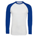 Weiß-Königsblau - Front - SOLS Herren Funky Kontrast Langarm T-Shirt