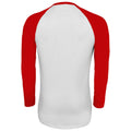 Weiß-Rot - Side - SOLS Herren Funky Kontrast Langarm T-Shirt