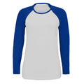 Weiß-Königsblau - Front - SOLS Damen Langarmshirt mit Kontrastärmeln