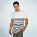 Weiß-Marineblau - Lifestyle - Front Row Unisex Breton T-Shirt mit Streifen