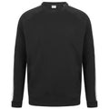 Schwarz-Weiß - Front - Skinni Fit Unisex Kontrast Raglan Sweatshirt