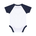 Weiß-Marineblau - Back - Larkwood Baby Jungen-Mädchen Essential Kurzarm Baseball Body