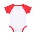 Weiß-Rot - Back - Larkwood Baby Jungen-Mädchen Essential Kurzarm Baseball Body