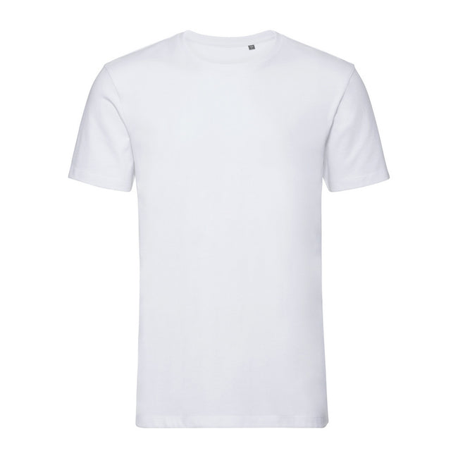 Weiß - Front - Russell Herren Authentic Pure Organik T-Shirt