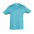 Atollblau - Front - SOLS Kinder Regent T-Shirt, Kurzarm