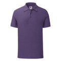 Violett meliert - Front - Fruit Of The Loom Herren Iconic Pique Polo Shirt