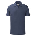 Marineblau meliert - Front - Fruit Of The Loom Herren Iconic Pique Polo Shirt