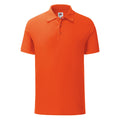 Orange - Front - Fruit Of The Loom Herren Iconic Pique Polo Shirt