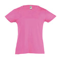 Pink - Front - SOLS Mädchen Cherry T-Shirt, Kurzarm