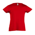 Rot - Front - SOLS Mädchen Cherry T-Shirt, Kurzarm