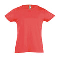 Koralle - Front - SOLS Mädchen Cherry T-Shirt, Kurzarm