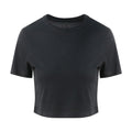 Schwarz - Front - AWDis Just Ts Damen Tri-Blend Crop-T-Shirt Girlie, kurz geschnitten