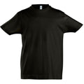 Schwarz - Front - SOLS Kinder Imperial T-Shirt, Baumwolle, Kurzarm