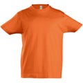 Orange - Front - SOLS Kinder Imperial T-Shirt, Baumwolle, Kurzarm