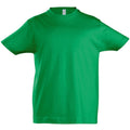 Kellygrün - Front - SOLS Kinder Imperial T-Shirt, Baumwolle, Kurzarm