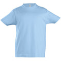 Himmelblau - Front - SOLS Kinder Imperial T-Shirt, Baumwolle, Kurzarm