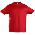 Rot - Front - SOLS Kinder Imperial T-Shirt, Baumwolle, Kurzarm