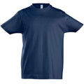 Marineblau - Front - SOLS Kinder Imperial T-Shirt, Baumwolle, Kurzarm