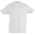 Weiß - Front - SOLS Kinder Imperial T-Shirt, Baumwolle, Kurzarm