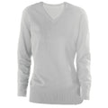 Grau meliert - Front - Kariban - Pullover-Weste V-Ausschnitt für Damen