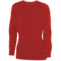 Rot - Front - Kariban - Pullover-Weste V-Ausschnitt für Damen