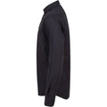 Schwarz - Side - Henbury Herren Modern Langarm Slim Fit Oxford Hemd