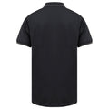 Marineblau-Graphit - Back - Henbury Herren HiCool Tipped Polo Shirt