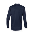 Marineblau - Back - Henbury - Poloshirt für Herren-Damen Unisex Langärmlig