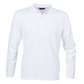 Weiß - Front - Henbury - Poloshirt für Herren-Damen Unisex Langärmlig
