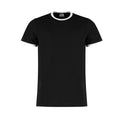 Schwarz-Weiß - Front - Kustom Kit Herren Fashion Fit Ringer T-Shirt