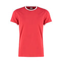 Rot-Weiß - Front - Kustom Kit Herren Fashion Fit Ringer T-Shirt
