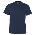 Marineblau - Front - SOLS Herren Victory T-Shirt, V-Ausschnitt, Kurzarm