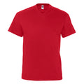 Rot - Front - SOLS Herren Victory T-Shirt, V-Ausschnitt, Kurzarm