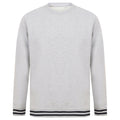 Grau meliert-Navy - Front - Front Row Unisex Erwachsene Streifen Sweatshirt