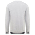 Grau meliert-Navy - Back - Front Row Unisex Erwachsene Streifen Sweatshirt