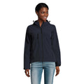 Marineblau - Back - SOLS Damen Replay Softshell-Jacke mit Kapuze, atmungsaktiv, winddicht, wasserabweisend