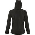 Schwarz - Back - SOLS Damen Replay Softshell-Jacke mit Kapuze, atmungsaktiv, winddicht, wasserabweisend