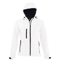 Weiß - Front - SOLS Damen Replay Softshell-Jacke mit Kapuze, atmungsaktiv, winddicht, wasserabweisend