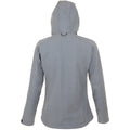 Grau meliert - Back - SOLS Damen Replay Softshell-Jacke mit Kapuze, atmungsaktiv, winddicht, wasserabweisend