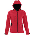 Rot - Front - SOLS Damen Replay Softshell-Jacke mit Kapuze, atmungsaktiv, winddicht, wasserabweisend