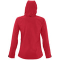 Rot - Back - SOLS Damen Replay Softshell-Jacke mit Kapuze, atmungsaktiv, winddicht, wasserabweisend