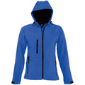 Königsblau - Front - SOLS Damen Replay Softshell-Jacke mit Kapuze, atmungsaktiv, winddicht, wasserabweisend