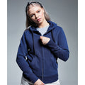 Marineblau - Back - Anthem - Hoodie mit durchgehendem Reißverschluss, aus biologischem Anbau für Damen